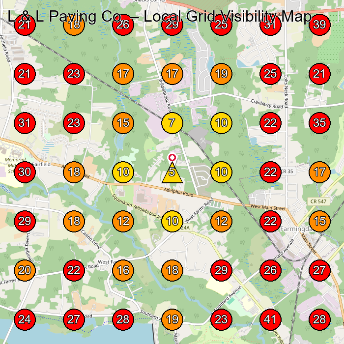 L & L Paving Co. GeoGrid visibility map for Paving Contractor in Jackson Township